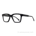 Vintage Design Biseau Cadre Acétate Lunes Optical